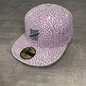 Vintage New Era x Undefeated UNDFTD Hat Elephant Print Gray Purple Y2K‎ RARE